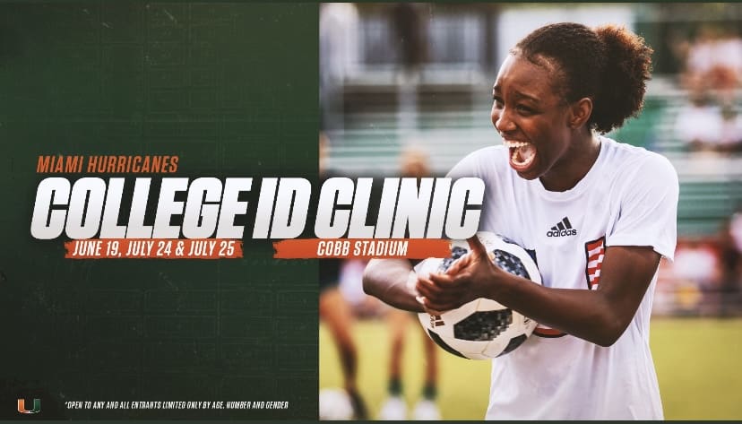 A poster on Miami College ID clinic at cobb stadium