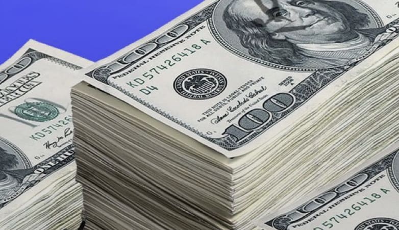 Close-up of two bundles of USA Dollars